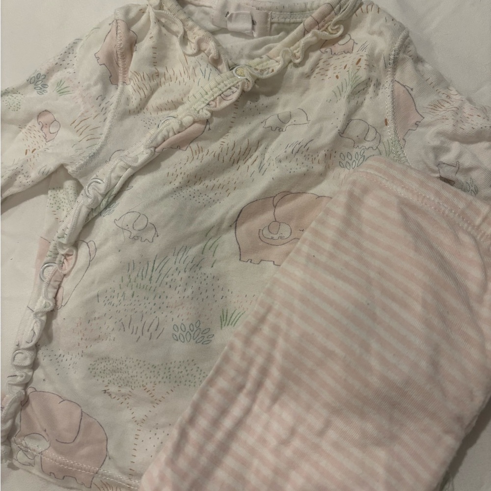 Angel Dear Pink and White Pajama Sets Soft Cotton Comfort